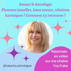 Dans cette vidéo, je vous donne des indications astrologiques pour vous aider à comprendre les principes d’une comparaison de thème et du type de relation. Rencontre karmique ? Flammes jumelles ? Âmes soeurs ?